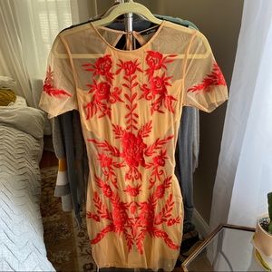 Sheer embroidered dress